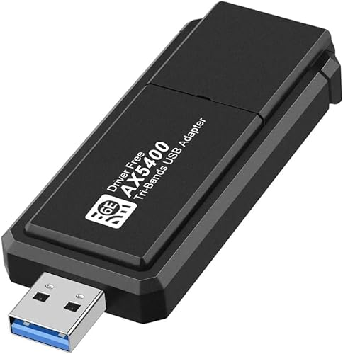 Adaptateur WiFi 6E AX5400 USB 3.0 5400Mbps Clé Réseau sans Fil Triple Bandes 6GHz avec Antenne pour Ordinateur Portable PC