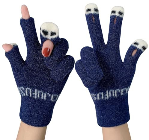 FeiliandaJJ Handschuhe Damen Winter Warme Touchscreen Handschuhe Lustige Winterhandschuhe mit Kaschmir für Skifahren Radfahren