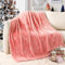 Whale Flotilla Fleece Throw Blanket for Bed, 130x180 CM Soft Fluffy Pink Blanket, Large Thick Plush Sofa Throw for All Season