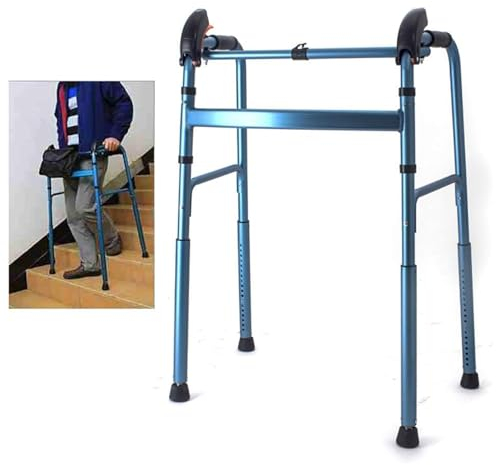 Joyfitness Andador Plegable,Escaleras para Subir Andador estándar Andador Ligero Plegable de Aluminio,Ayuda de Movilidad para Personas Mayores