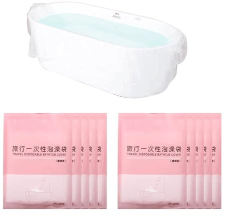 Swingers 10 Pack Disposable Bathtub Cover Liner, Large Bathtub Liner Plastic Bag Hotel Bathtub Liners for Salon, Household and Hotel Bath Tubs (102x47inch)