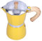 Cafetera, Moka Pot, Cafetera De 300 Ml, Cafetera De Aluminio Moka Stove, Cafetera Italiana Clásica, Moka Maker Cafetera Para Estufa De Gas, Estufa, Horno Electrotérmico(amarillo)