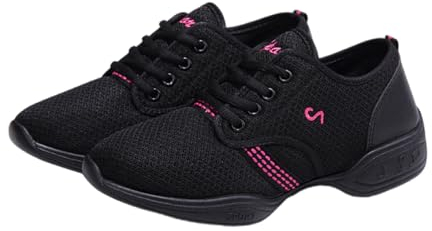 Chaussures De Danse De Marche Sportive,Chaussures De Fitness Danse Jazz Moderne,Chaussures De Jazz Femme Lacets,Absorbe La Transpiration,Pour Les Cours De Danse Moderne CompéTitions De Danse
