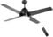 HOMCOM 50 Ceiling Fan with Lights and Remote, Quiet DC Motor Fans with 4 Reversible Blades, 6 Speeds and Timer for Bedroom, Living Room, Black and Walnut Brown