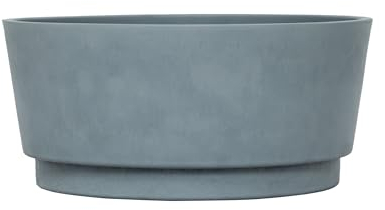 Garden Gear Caesar Concrete Grey Effect Bowl Planter Small Flower Pot 15.5cm Tall Lightweight Flower Pot Ideal for succulents & alpines (1)