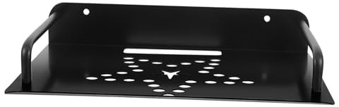Operitacx Wall Mounted Router and Projector Holder Rack 24x20cm Space Aluminum Black Single Layer Wall Shelf for Home Office Network Equipment Storage