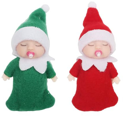 MORAINJAY 2 Pièces Mini Elfes de Noël - Petit Lutin Accessoires pour Bébé - Elfie (Garçon) et Elvie (Fille) Petite Poupée Elfe pour Filles Garçon Tradition - Jouets Cadeaux de Nouvel An