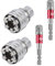 FORTSPANG 2PCS Multifunktionshülse 10mm-19mm, Verstellbarer Universal-Steckschlüssel, Metrisch 3/8-3/4'' Ratsche Ratschenschlüssel (2 Stück)