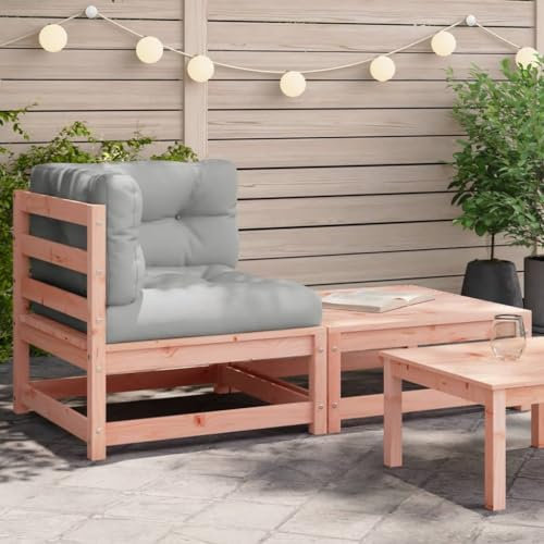 CCCINER Canapé d'angle de Jardin avec Coussins et Repose-Pieds,Canapé d'angle en Bois de Douglas avec Coussins et reposepieds Confort et modularité pour Votre extérieur Sièges de Jardin