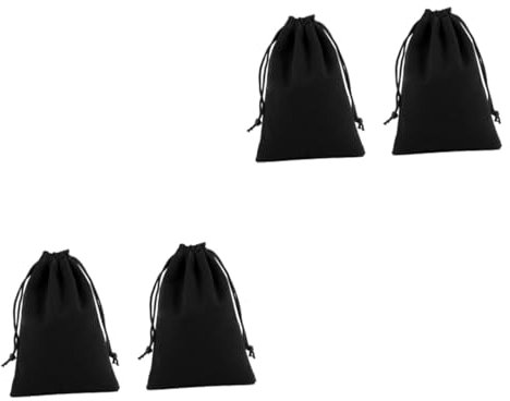 SOIMISS 4pièces De Rangement Flanelle Avec Cordon De Serrage Pochette Pour Sèche-cheveux Multifonctionnelle Noir