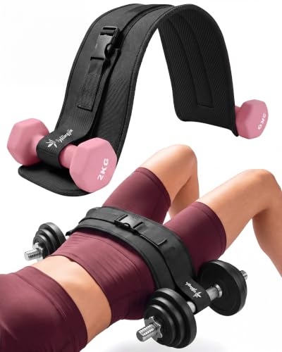 Exercise Hip Thrust Belt - Dumbbell Hip Thrust Belt, Thicken & Widen, Comfortable for Dumbbells, Kettlebells or Plates, Slip Padding, Gym or Home Workouts