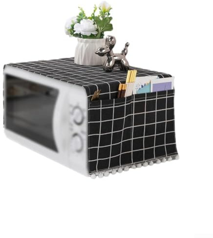 Multipurpose For Microwave Oven Dust Cover Protects from Dirt and Enhances Kitchen Look (black)