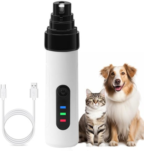 Ntrjtrss Lime à Ongles Chien, Lime pour Chien Silencieux, Lime Ongle Griffes Chien Electrique, Rechargeable Lime Griffe Chien Electrique, Professionnel Sécurité Coupe Griffe Chien Chat