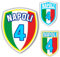 Adesivo Scudetto Napoli 4 tricolore mod. 4 sagomato (2 ADESIVI DA 10 cm. OMAGGIO inclusi nel pacco) cm. 10