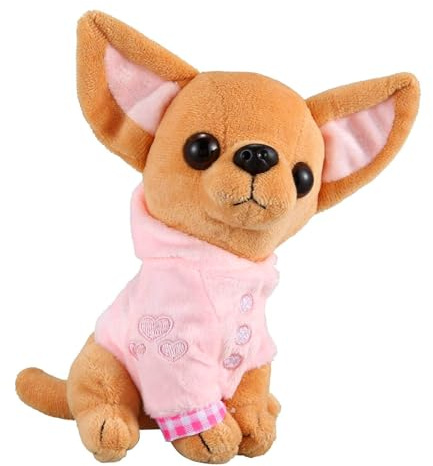 Yiohejy Plüsch Chihuahua Hundespielzeug Stofftier Hundespielzeug Realistisch Entzückend Plüsch Welpe Geschenk für Geburtstag Weihnachten Halloween Valentinstag Thanksgiving