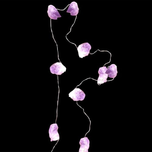 WEKADRIN Lichterkette USB Amethyst 30 LED Weißes Licht mit Künstlichem Steinanhänger für Weihnachtsgestecke und Innenraumbeleuchtung