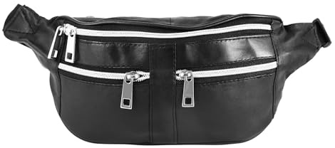 Steinmeister Unisex Tasche - Unisextasche aus Leder in Schwarz mit Reißverschluss