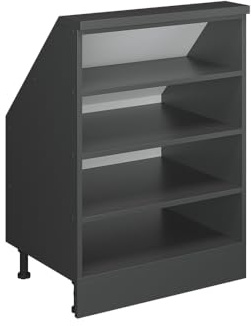 Vicco Dachschrägenschrank Rion, Anthrazit/Anthrazit | B60 x T46 cm, mit 4 Fächern, platzsparend für Dachschrägen