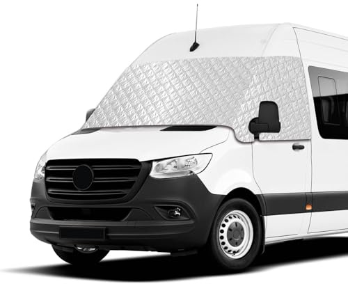 Frontscheibenabdeckung für Mercedes-Benz Sprinter VS30 (2019-2026) | Passend für W907, W910 & Sprinter Campervan | 4-Jahreszeiten Sonnenschutz & Frostschutz | Hitzeschutz, Eis- & UV-Schutz