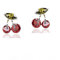 Crystalline Azuria Kirsche Ohrstecker mit Rot Zirkonia Kristalle 18 kt Weiß Vergoldet für Damen und Mädchen