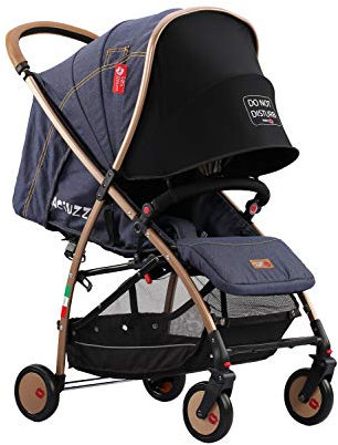 Baciuzzi, passeggino ultraleggero, compatto con chiusura lampo semplice e pratica ad una mano, traspirante, full optional, BX Jeans BLUE