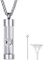 Richsteel Feuerbestattung Asche Urne Schmuck aus 316L Edelstahl Silber Sanduhr Glasanhänger Andenken mit 55+5CM Weizenkette für Damen und Herren