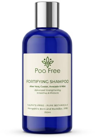 POO FREE Haar Shampoo 250ml - Rizinus, Avocado & Bio-Aloe | Pflanzliches Haar-Shampoo mit Rizinusöl, Avocadoöl und Bio-Aloe-Vera. Stärkende Reinigung mit pH 5,5 für Frische und Glanz.