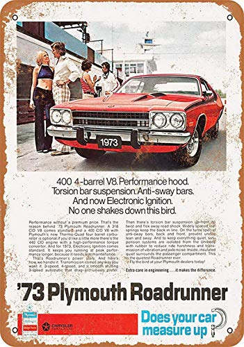 Plymouth Roadrunner Retro Wanddekoration Metall Blechschild bemalt Kunst Poster Dekoration Plakette Warnung Cafe Garage Party Spiel Zimmer Türschilder