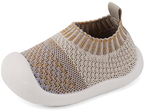 MK MATT KEELY Chaussures Premier Pas Enfants Chausson Antiderapant Bébé Garçons 0-4 Ans,Gris,EU 20.5(CN 16)