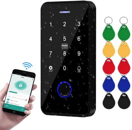 Fusyuly NFC Bluetooth Tuya Control de Acceso Teclado RFID IP68 Impermeable 13,56MHz Sistema de Huellas Dactilares Biométricas + Clave 10pcs