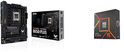 ASUS TUF GAMING B650-PLUS Scheda Madre Gaming ATX, AMD B650, AM5, DDR5, 4xPCI 4.0, Realtek 2.5GN, Realtek 7.1, 3xM.2, 4xSATA 6GB/s, Aura Sync RGB, Nero + AMD Ryzen 5 7600X processor 4.7 GHz 32 MB