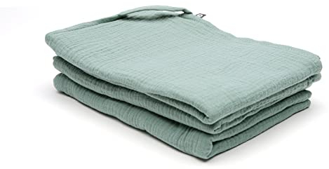 von Herzen Musselin Geschirrtücher Geschirrhandtuch mit Aufhänger | 100% Baumwolle | 2er Set hochwertige Küchenhandtücher | ca. 50 x 70 cm | handgenäht (Salbei)