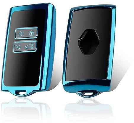 SKTU Coque de clé de Voiture en TPU Compatible avec Renαult Clio/Zoe/Captur 2 / Arkana/Kadjar/Megane (Bleu)