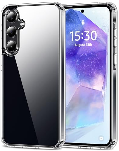HOOMIL Hülle für Samsung Galaxy A55 5G, Anti-Vergilbung, Transparent | Stoßfest, Militärschutz, Durchsichtige Kratzfeste Rückseite
