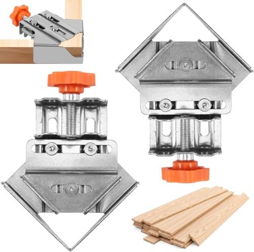 2Pcs Right Angle Clamp, 90 Degree Corner Clamps for Woodwork, Precision Open and Close Type Right Angle Splicing Clamp Locator Stainless Steel Wood Fixing Clamping Tool for DIY Woodworking Welding