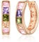 Linawe Hoop Earrings for Women Trendy, Tiny Mini Small Huggie Earrings, Cubic Zirconia Rainbow Earrings Rose Gold, Safety Pin Flat Back Stud Earrings, Tragus Piercing Jewellery