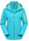 Veste réfléchissante 3 en 1 pour femme - Capuche amovible - Coupe-vent - Imperméable - Couleur unie - Fermeture éclair - Manches longues - Pour randonnée, cyclisme, plein air, bleu ciel, M