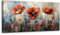 MHARTK66 Schöne Blumen Blühen Leinwand Bilder, 50x100 cm Groß Wandbilder Wohnzimmer Rote Blumen Bild Aesthetic, Modern Wanddeko Kunstdruck Schlafzimmer Badezimmer Büro Esszimmer Küche