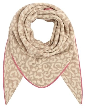 stylx Damen Schal XXL Dreieck mit Leopard Muster LEO SCHLICHT Warm Weich Strickschal Karo Winterschal Herbstschal Wolleschal Frauen Deckenschal Halstuch Scarf Poncho Cape