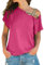 KKvoPiQ Damen Locker Irregular Oberteile T-Shirt - Sexy Schulterfrei Tunika Longshirt Freizeithemden Kurzarm Strandtunika Pullover Shirts - Frühling Kurzärmelig Elegant Sommershirts Basic Kleidung