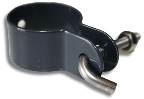 Hakenschelle 38 mm für Geflechtspannstab, Anthrazit | Für Maschendrahtzäune | Zur Befestigung von Spannstäben | Robuste Stahlausführung | Einfache Montage am Zaunpfosten