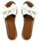 Sksshion Sandales plates à bout ouvert avec nœud papillon pour femme, blanc, 41 EU