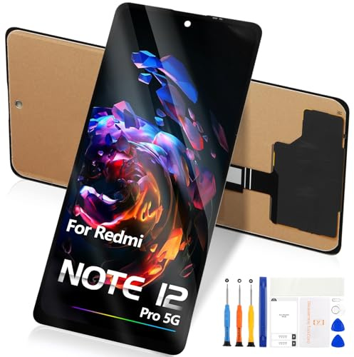 para Xiaomi Redmi Note 12 Pro 5G LCD Pantalla para Redmi Note 12 Pro 5G 22101316C 22101316I 23013RK75C Digitalizador Pantalla Táctil con Reparación (Negro)