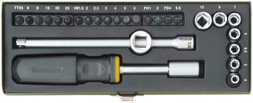 Proxxon 23072 Kompakt-Schraubersatz 1/4 Zoll, 28-teilig