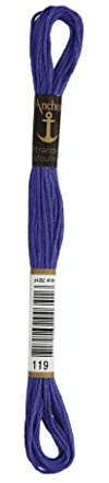 Anchor Sticktwist 4635000-00119 pflaumenblau Stickgarn, 100% Baumwolle