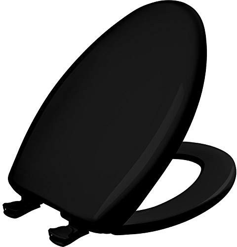 Bemis 1200SLOWT 047 Slow Close Sta-Tite Elongated Closed Front Toilet Seat, Black by Bemis