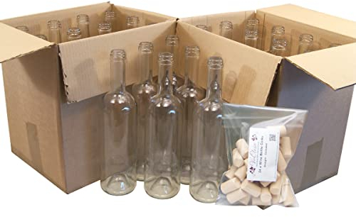 BALLIIHOO Pack of 24 Clear Wine Bottles with VinClasse Corks