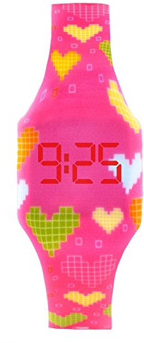 Kiddus Orologio digitale a LED bambini, ragazze, adulti. Cinturino comodo in morbido silicone. Batteria giapponese lunga durata. Facilità di lettura e apprendimento dell’ora.