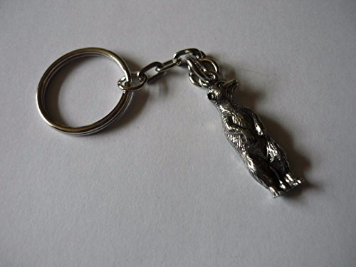 Erdmännchen codew12 Emblem aus feinem englischen Zinn auf einer Split Ring Schlüsselanhänger