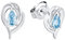 Amor Ohrstecker 925 Sterling Silber Damen Ohrschmuck, mit Zirkonia synth., 1 cm, Blau, Kommt in Schmuck Geschenk Box, 2012797